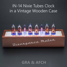 Nixie Tube Clock In-14 Vintage Wooden Case - Temp Sensor Gps [Rg8, Usb, Musical] Boyfriend, Husband, Vintage, Glowing Clock, Gift, Steampunk