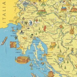 Jugoslavia Map - Vintage Reproduction Of 1954 Jugoslavija Print Rijeka Ljubljana Zagreb Sarajevo Titograd Skopje Subotica - thumbnail 3