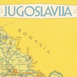 Jugoslavia Map - Vintage Reproduction Of 1954 Jugoslavija Print Rijeka Ljubljana Zagreb Sarajevo Titograd Skopje Subotica - thumbnail 2
