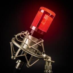 studio Microphone Desk Lamp - On Air Edition/Music Lover Gift For Men Home Interior Song Radio Red Industrial Lighting - thumbnail 2