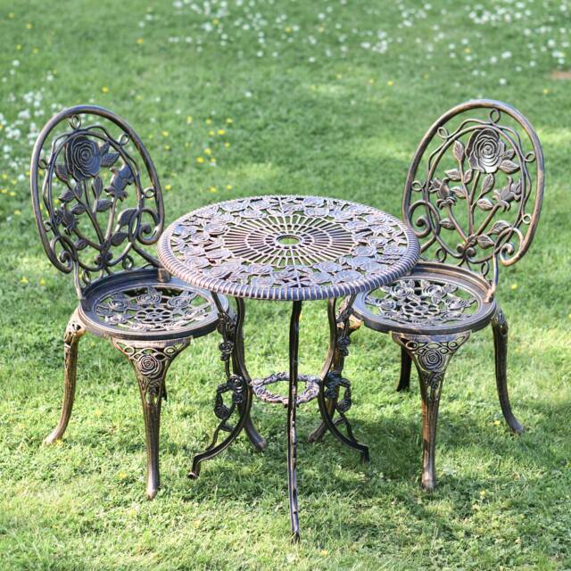 Cast Aluminium Bronze Two Seater Bistro Set - Garden Furniture - image 1