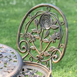Cast Aluminium Bronze Two Seater Bistro Set - Garden Furniture - thumbnail 3