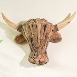 Drift Wood Bull Head, Figurine, Driftwood Heart, Wall Decoration, Art, New Home Decor, Living Room, Housewarming, Birthday Gift - thumbnail 2