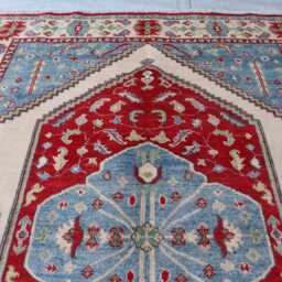5x7 Ft Afghan Hand Knotted Kazak Area Rug, Luxury New Rug, Medallion Geometric Rug For Living Room - thumbnail 2