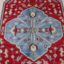 5x7 Ft Afghan Hand Knotted Kazak Area Rug, Luxury New Rug, Medallion Geometric Rug For Living Room - thumbnail 3