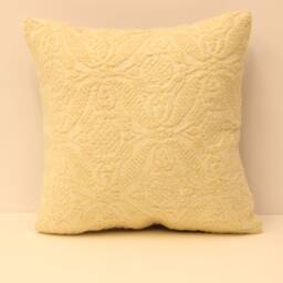 Vintage Turkish Textile Pillow Cover, Wool Boho Cushion - 16x16 - thumbnail 1