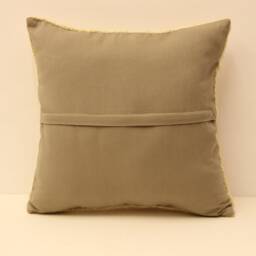 Vintage Turkish Textile Pillow Cover, Wool Boho Cushion - 16x16 - thumbnail 4