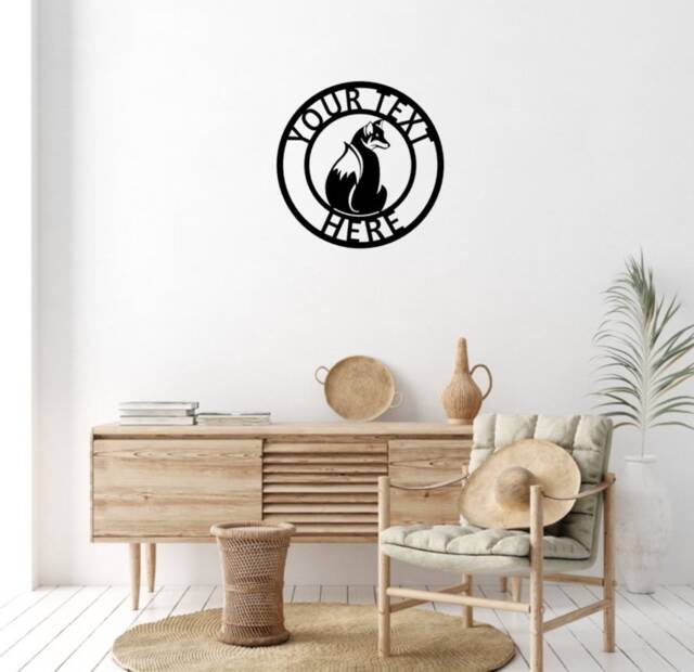 Fox Metal Wall Decor - Personalised Home Art Hangings Garden House Decoration - image 1