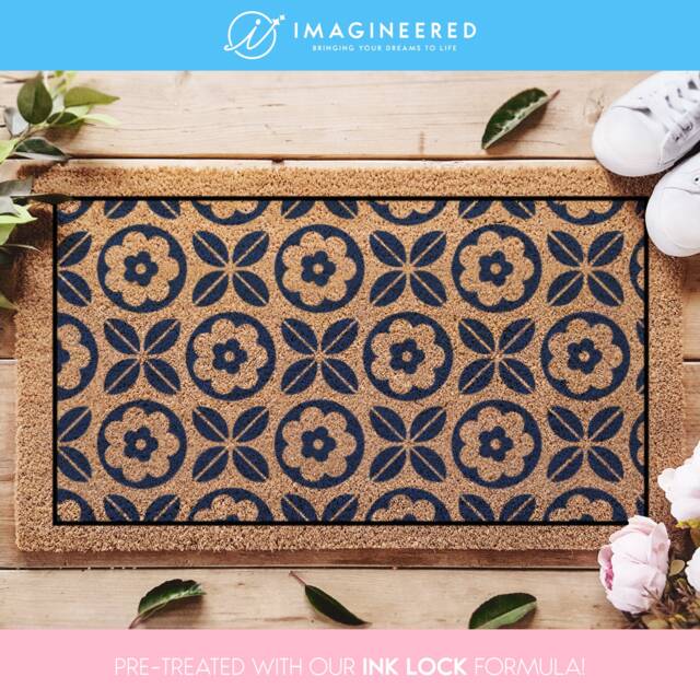 Handcrafted Tile Design Front Door Mat, Elegant & Functional, Boho Chic Doormat For Entrance, Unique Home Decor Accent - image 1