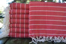 Red Peshtemal, Turkish Bath Towel, Turkish Towel, Cotton Towel, Festival Towel, 40''x67'', Turkish Towel, Towels, Striped Peshtemal, B3-G??cek