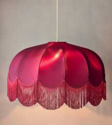 Silk Satin Fabric & Fringed Chandelier, Lamp Shade