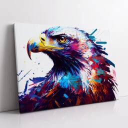 Eagle Eye Bird Abstract Modern Painting Splatter Wall Art, Framed Canvas Poster Print, Home Kitchen Office Room Decor, Kids Gifts - thumbnail 2