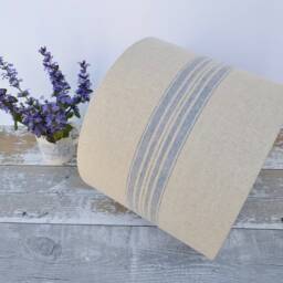 Blue Stripe Linen Drum Lampshade - Scandi French Style - thumbnail 2
