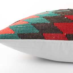 Handwoven Turkish Kilim Pillow Cover Bohemian Tribal Decor - 12x20 - thumbnail 4