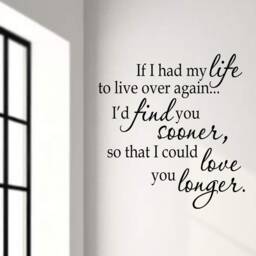 If I Had To Live My Life Over Again I'd Find You Sooner Love Wall Art Couple Decals Stickers -18110 - thumbnail 1