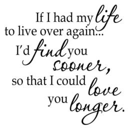 If I Had To Live My Life Over Again I'd Find You Sooner Love Wall Art Couple Decals Stickers -18110 - thumbnail 2