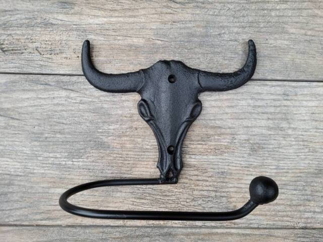 Longhorn Bathroom Toilet Paper Holder, Pick Your Color, Western Tp Texas Ranch Cabin, Rustic Bath Fixture Ut Dallas Decor - image 1