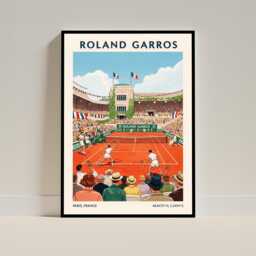 Roland Garros Tennis Poster - Vintage Paris Sports Wall Art Print For French Open Fans, Retro Travel Decor Gift Home Or Office - thumbnail 2