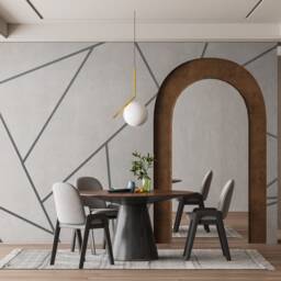 Geometric Line Wall Vinyl Set Decals, Peel & Stick, Modern Minimal Art - Unique Room Decor, Non Metallic Finish - thumbnail 3