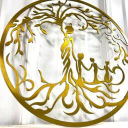 Metal Tree Of Life - Decor Mother With Children Wall Art Gift For Mom Grandma Mother's Day - thumbnail 2
