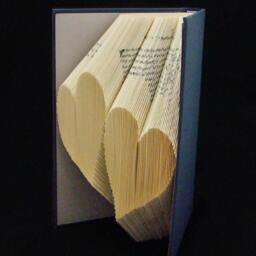 Double Heart Love Wedding Anniversary Gift Folded-Book Art Sculpture - thumbnail 2