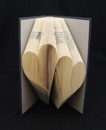 Double Heart Love Wedding Anniversary Gift Folded-Book Art Sculpture - thumbnail 1
