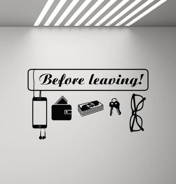 Before Leaving Wall Decal Vinyl Sticker Sign House Hallway Decor Quote Family Gift Poster Hall Home Entryway Art Print X354 - image 1