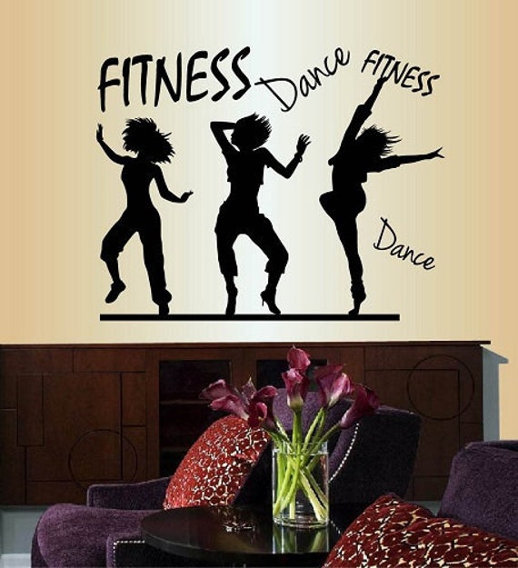 In-Style Decals Wall Vinyl Decal Art Sticker Fitness Dance Words Dancing Girls Women Dancers Sports Lettering Gym Mural Design 2002 - image 1
