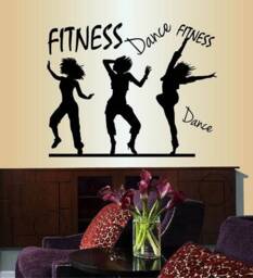 In-Style Decals Wall Vinyl Decal Art Sticker Fitness Dance Words Dancing Girls Women Dancers Sports Lettering Gym Mural Design 2002 - thumbnail 1
