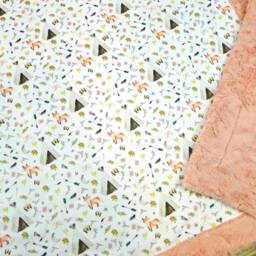 Fox Baby Blanket - Boho Designer Minky - thumbnail 4