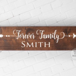 Family Last Name Sign - Personalized Housewarming Gift Wedding Arrow Decor Wood Gallery Wall Art - thumbnail 2