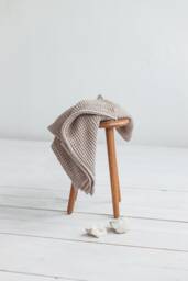 Linen Waffle Towel, Linen Hands Towel, Beige Bath Towel, Beige Beach Guest Sauna Cotton Face Towel - thumbnail 1