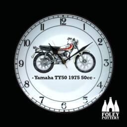 cmc Yamaha - Ty50 50Cc Classic Sports Moped Illustrated Fine Bone China Clock - thumbnail 2