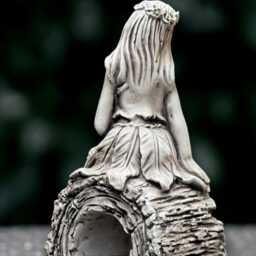Unique Girl Sculpture Concrete Children Statue Outdoor Sitting Ornament Handmade Woman Decoration Front Door Figurine Girl Lover Gift - thumbnail 3