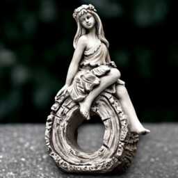 Unique Girl Sculpture Concrete Children Statue Outdoor Sitting Ornament Handmade Woman Decoration Front Door Figurine Girl Lover Gift - thumbnail 1