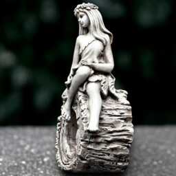 Unique Girl Sculpture Concrete Children Statue Outdoor Sitting Ornament Handmade Woman Decoration Front Door Figurine Girl Lover Gift - thumbnail 4