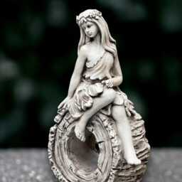 Unique Girl Sculpture Concrete Children Statue Outdoor Sitting Ornament Handmade Woman Decoration Front Door Figurine Girl Lover Gift - thumbnail 2