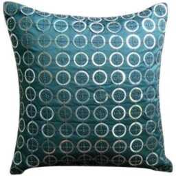 "Designer Teal Blue European Pillow 24""x24""/26""x26" - thumbnail 1