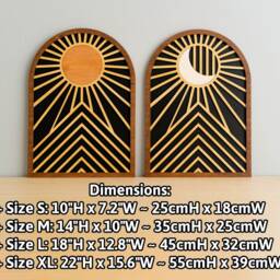 Sun Moon Wall Decor, Modern Wood Art Home Decor Art, & Office Trendy R09 - thumbnail 2