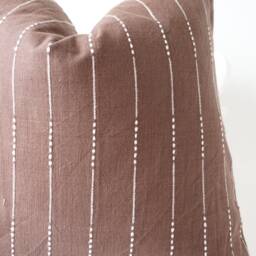 Brown Tribal Hemp Hand Woven Natural Dye Color Hmong Lumbar Pillow Cover - thumbnail 2