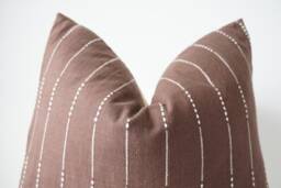 Brown Tribal Hemp Hand Woven Natural Dye Color Hmong Lumbar Pillow Cover - thumbnail 1