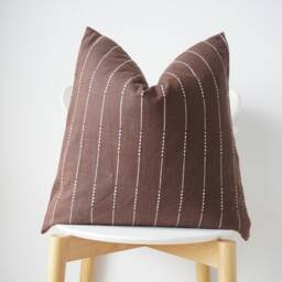 Brown Tribal Hemp Hand Woven Natural Dye Color Hmong Lumbar Pillow Cover - thumbnail 3