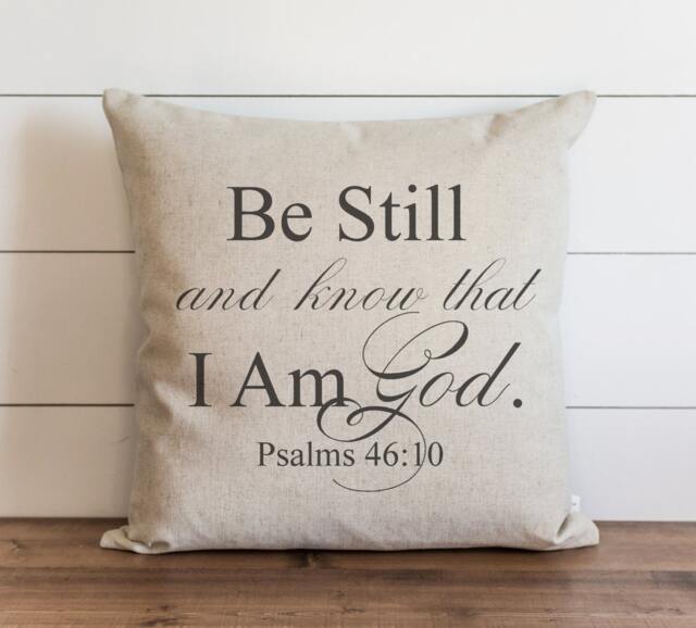 Be Still & Know 20 X Pillow Cover // Everyday Psalms Faith Throw Gift Accent - image 1