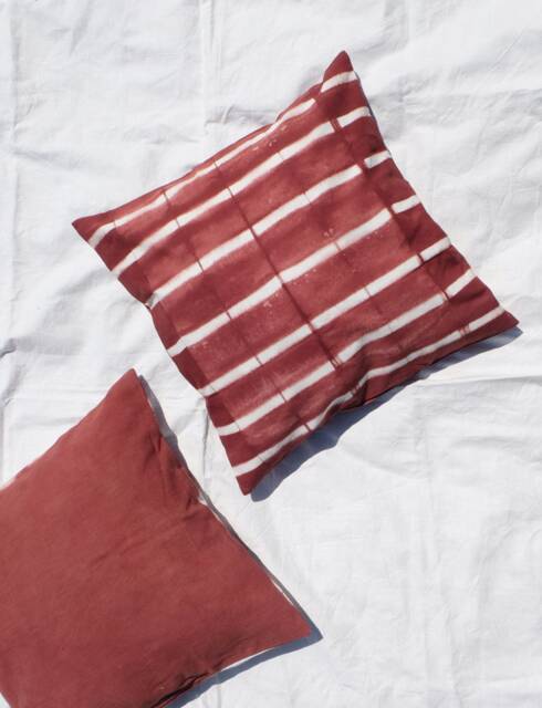 Dark Brown Pillowcase 20 X Inch Size, Tie Dye Striped Cushion Cover - image 1