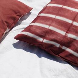 Dark Brown Pillowcase 20 X Inch Size, Tie Dye Striped Cushion Cover - thumbnail 2