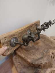 Handmade Upcycled Coat Hanger Elephant Wall Decoration - thumbnail 1