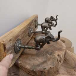 Handmade Upcycled Coat Hanger Elephant Wall Decoration - thumbnail 2