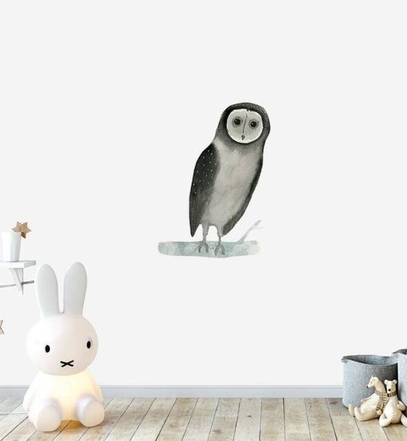 Owl Wall Sticker Decal - Kids Stickers, Animals Childrens Decals, Art, Room, Girl, Boy