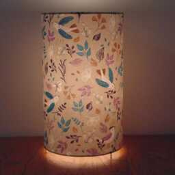 Tube Lamp Or Wall Sconce With Leaves & Birds in Beige, Romantic Shabby Chic Decor, Birthday Christmas Gift Idea - thumbnail 2