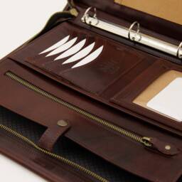 Leather Binder 4 Ring, Portfolio, Padfolio For Women & Men, Notebook Holder, Notepad Case A4 - thumbnail 3